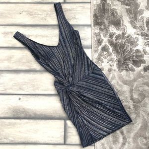 MARCIANO Sparkle Blue Gold Cocktail Dress